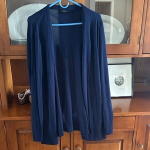 Liz Claiborne Navy Open-Front Cardigan